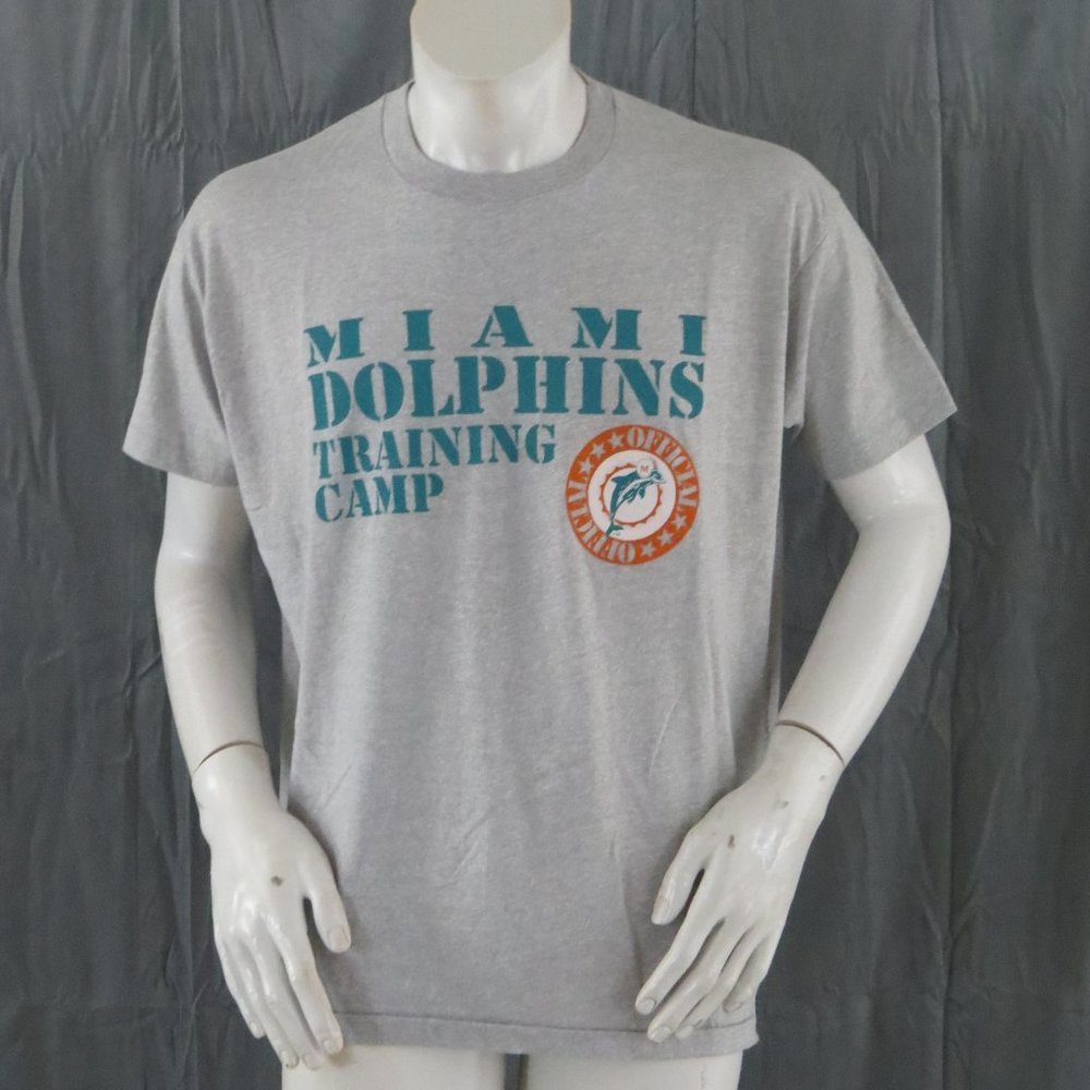 Miami Dophins Shirt (VTG) - Training Camp Type Set Graphic - Men's Extra Large